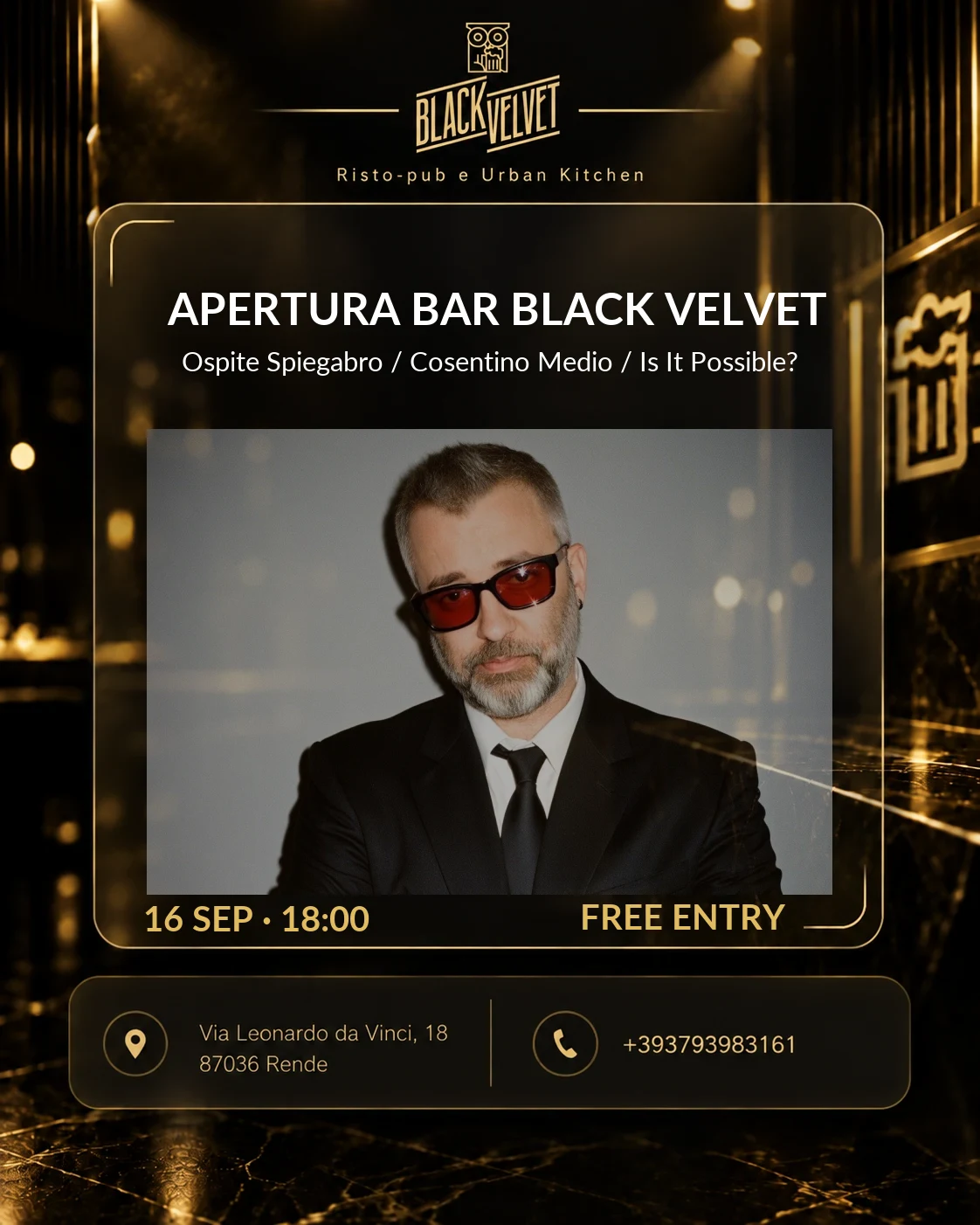 Locandina Apertura Bar Black Velvet